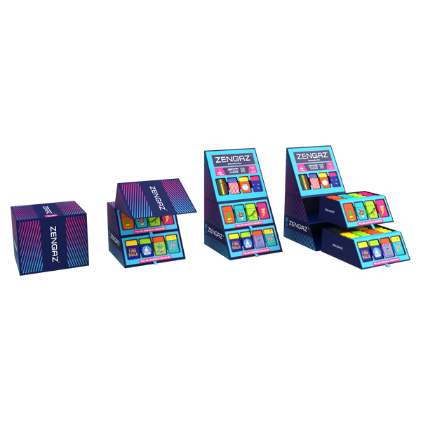 Zengaz Cube ZL-30 Chip Set (EU-S2) - Jet Flame Lighters Bundle + 48 Lighters with Cube display stand