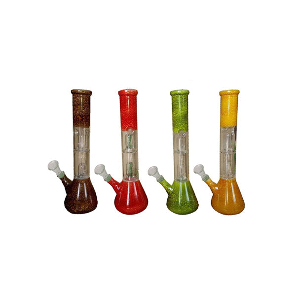 6 x 12" Classic Mixed Colour Glass Bong - GB24